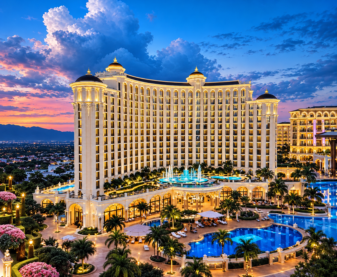 Illuminated Modern Luxury Resort Hotel